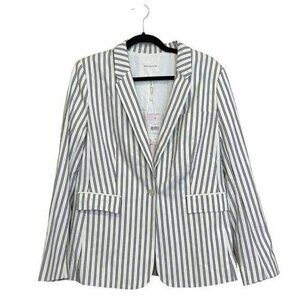 Avec Les Filles Womens Small Striped Blazer Jacket Nautical Office NWT